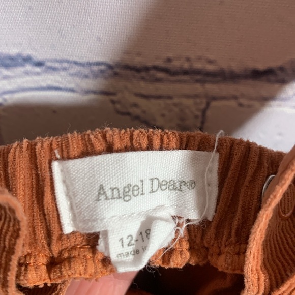 Angel Dear Cotton Corduroy Jumper Tan Rust Minimalist Cottagecore Size 12-18M - Picture 7 of 8